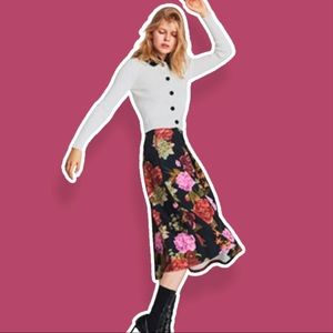 New ZARA multi color pleated front  skirt